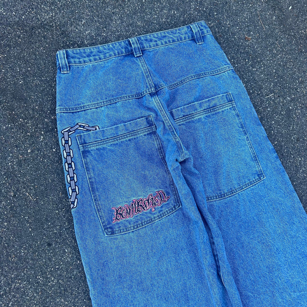 Bombshell Chains Jeans (Mid Wash)