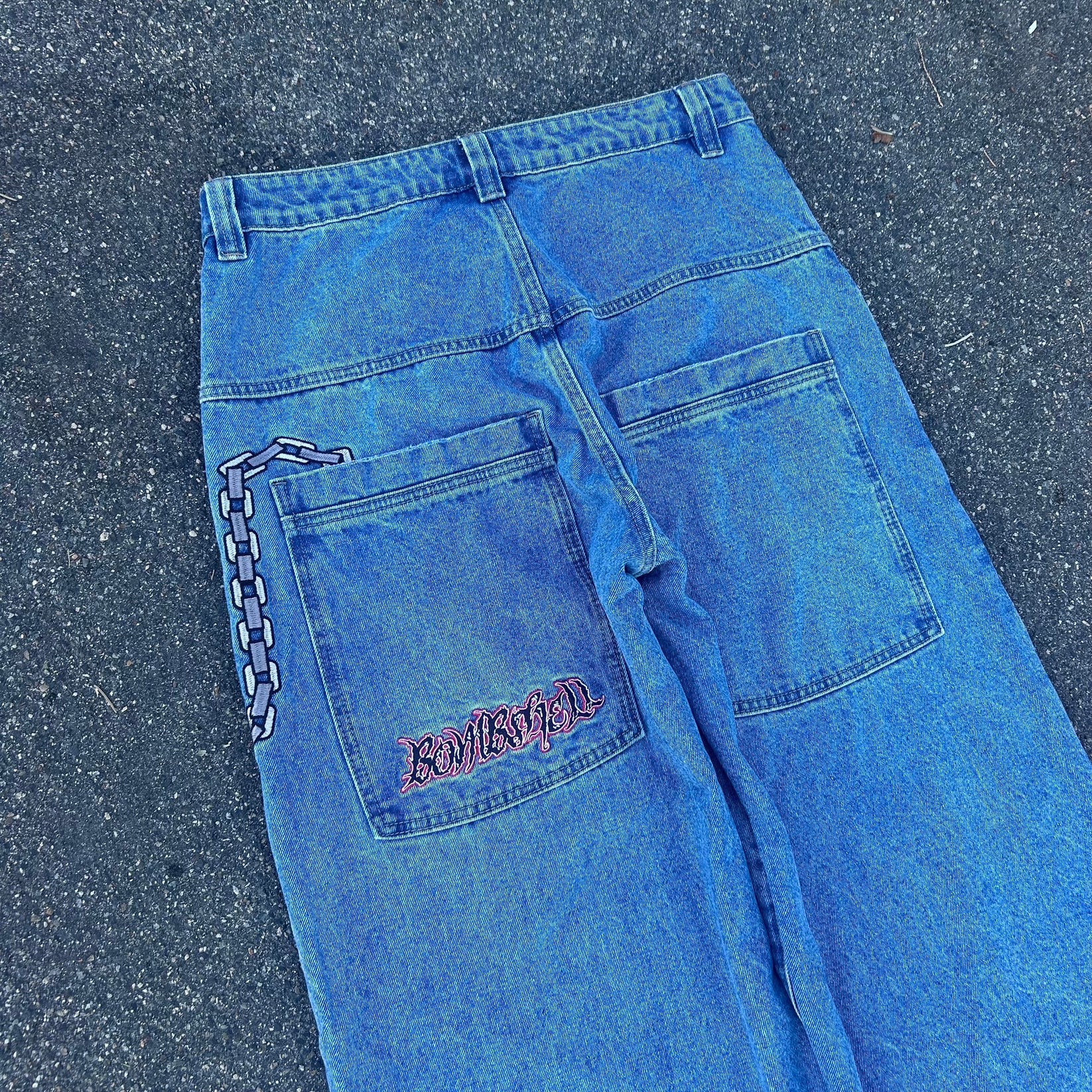 Bombshell Chains Jeans (Mid Wash)