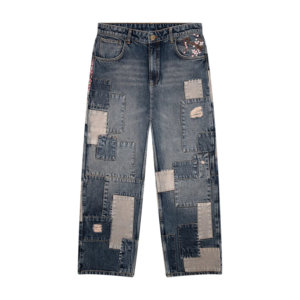 Blossom v2 patchwork washed Denim