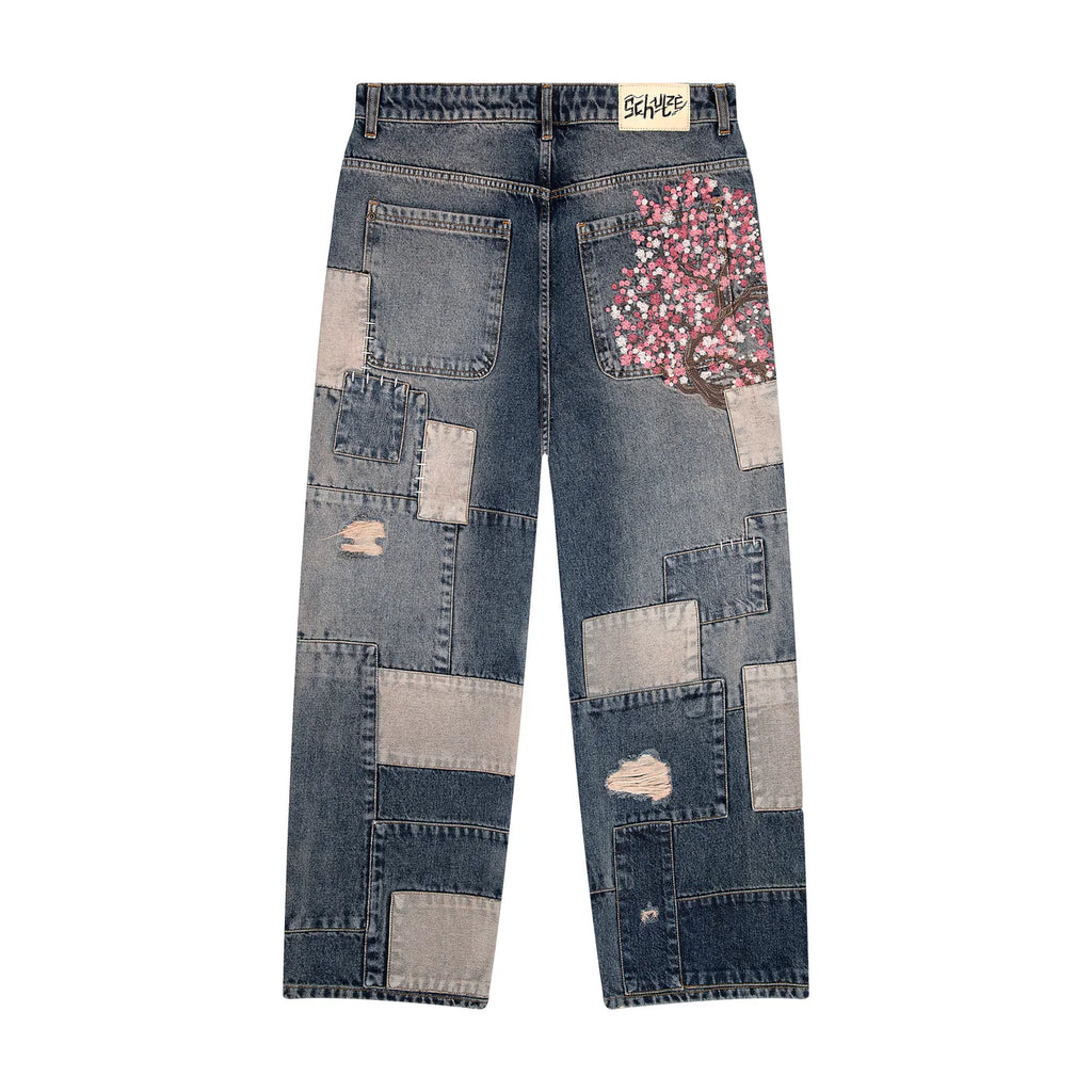 Blossom v2 patchwork washed Denim