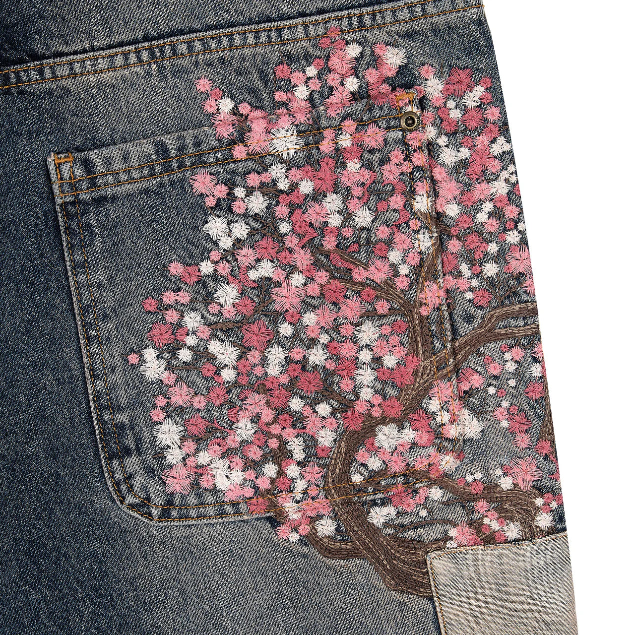 Blossom v2 patchwork washed Denim