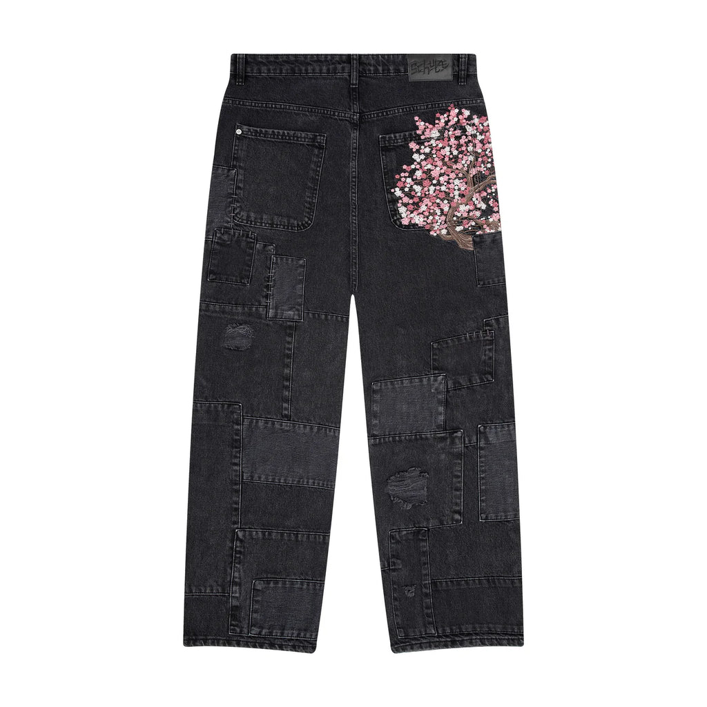 Blossom v2 patchwork Denim black