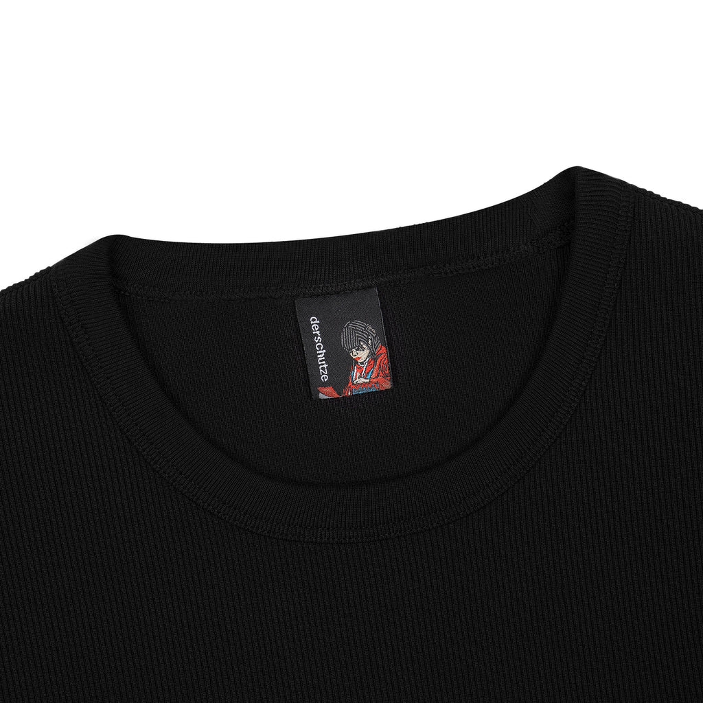 Blossom v3 ribbed T Shirt black