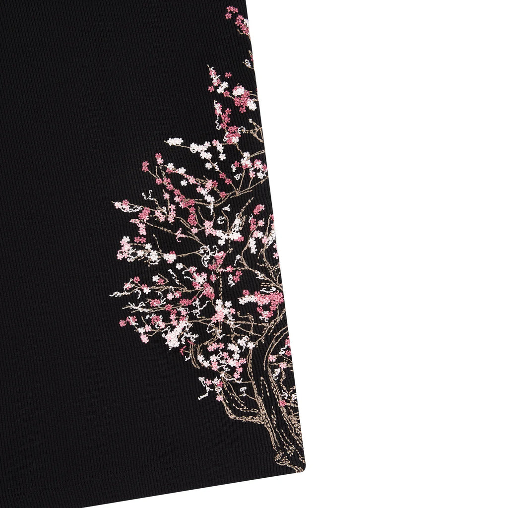 Blossom v3 ribbed T Shirt black