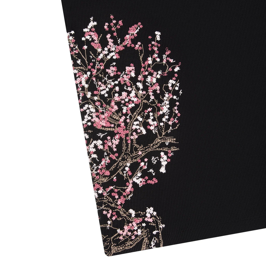 Blossom v3 ribbed T Shirt black