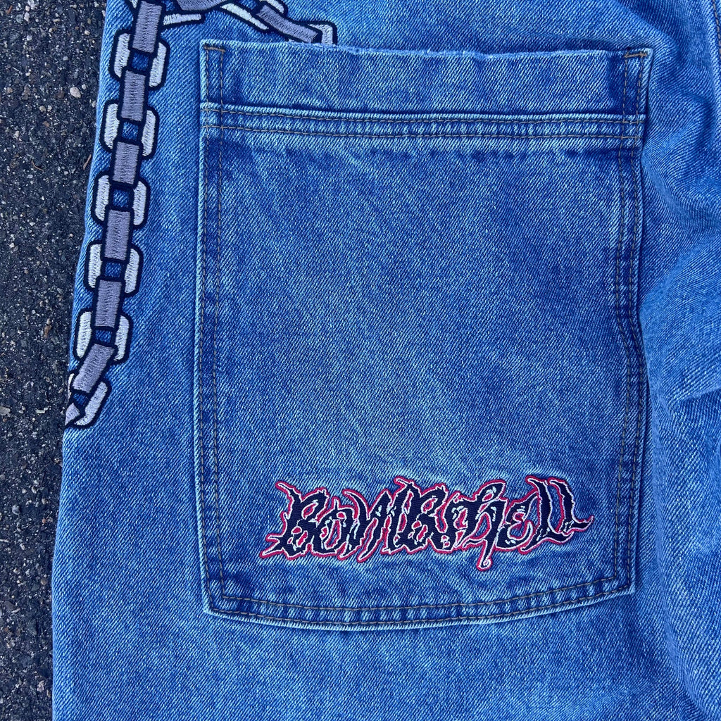 Bombshell Chains Jeans (Mid Wash)