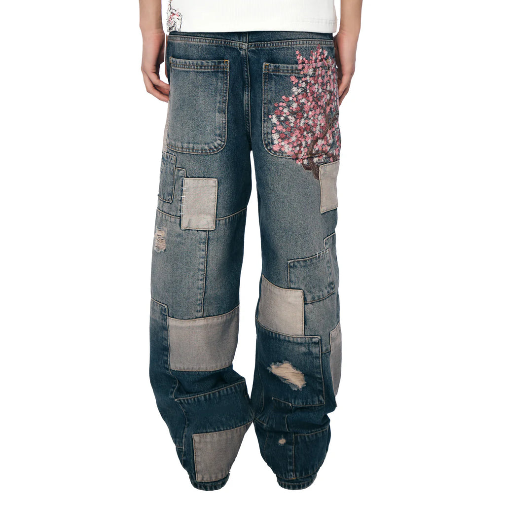 Blossom v2 patchwork washed Denim