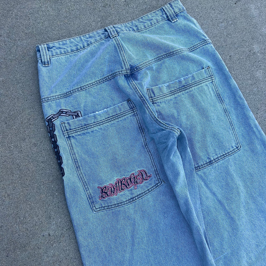 Bombshell Chains Jeans (Light Wash)
