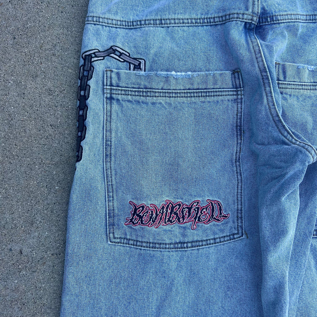 Bombshell Chains Jeans (Light Wash)