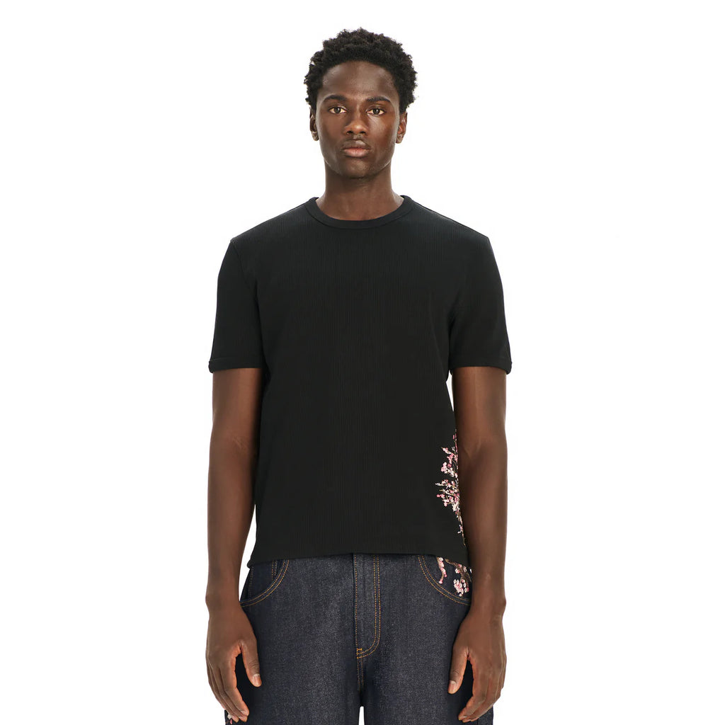 Blossom v3 ribbed T Shirt black