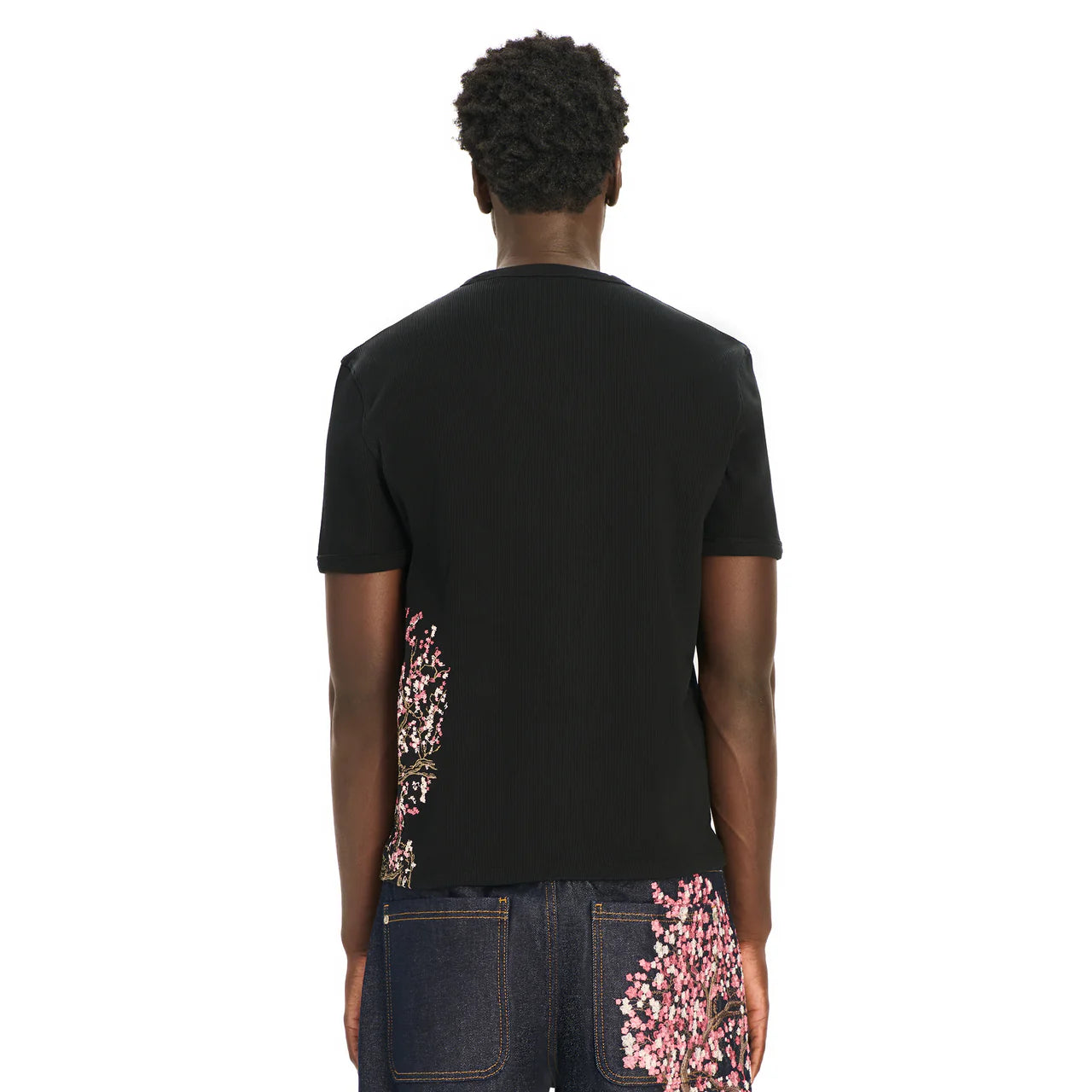 Blossom v3 ribbed T Shirt black