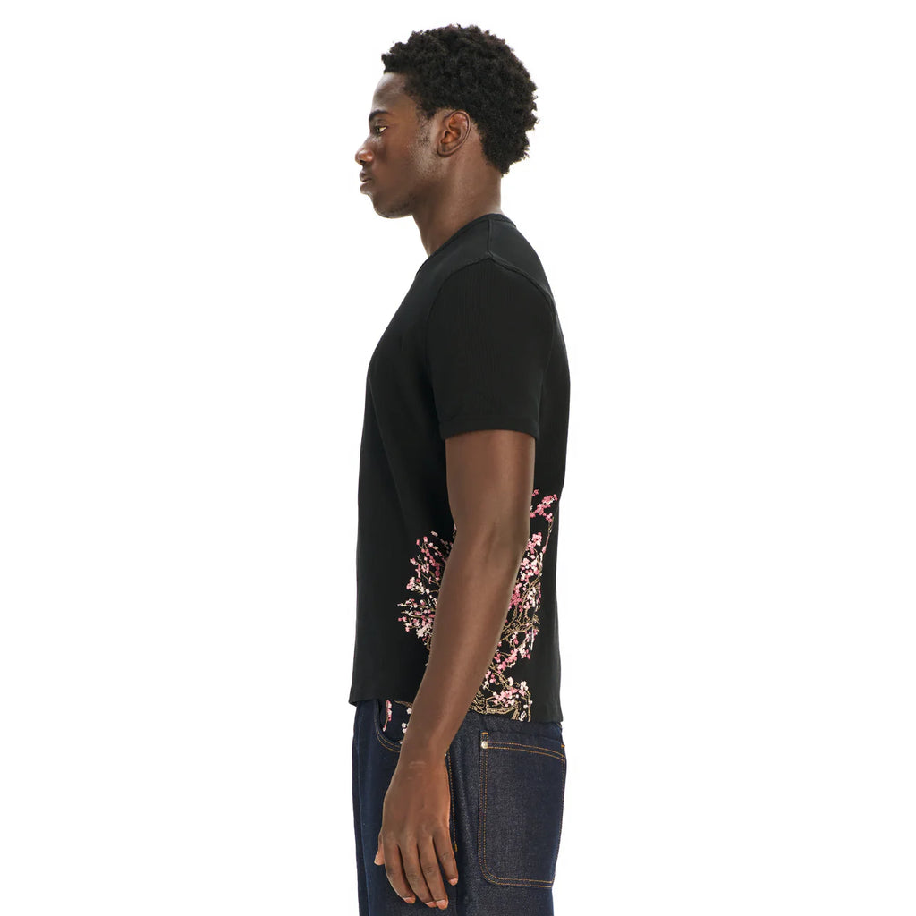Blossom v3 ribbed T Shirt black