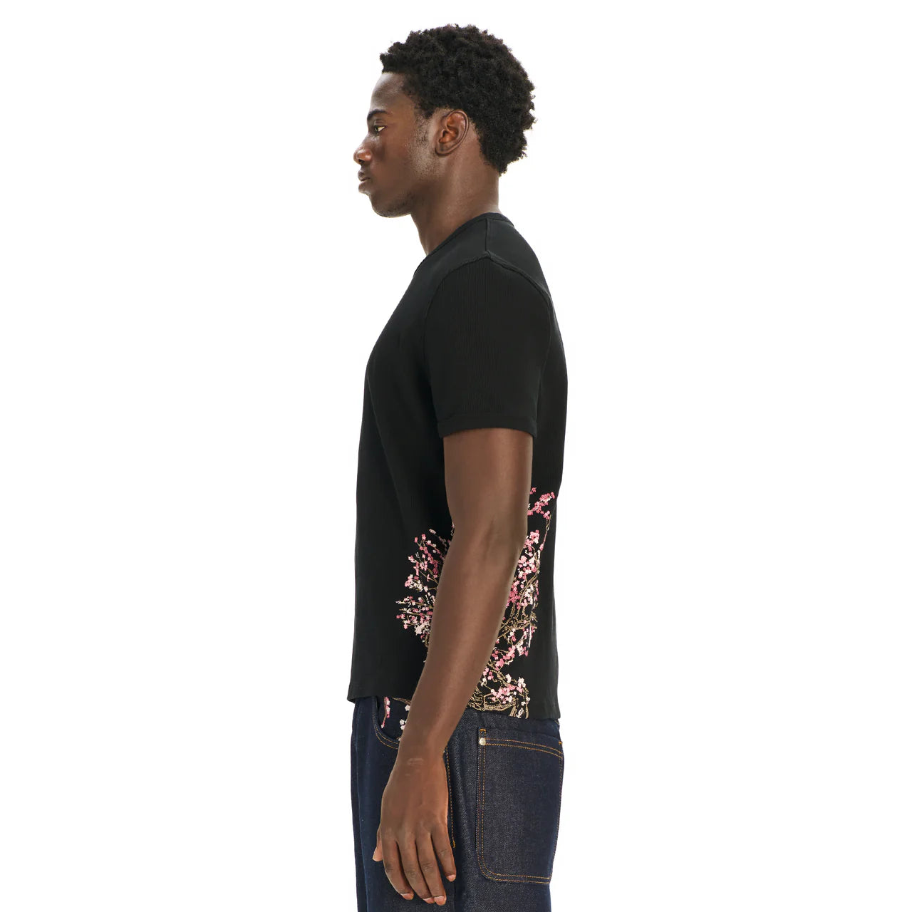 Blossom v3 ribbed T Shirt black